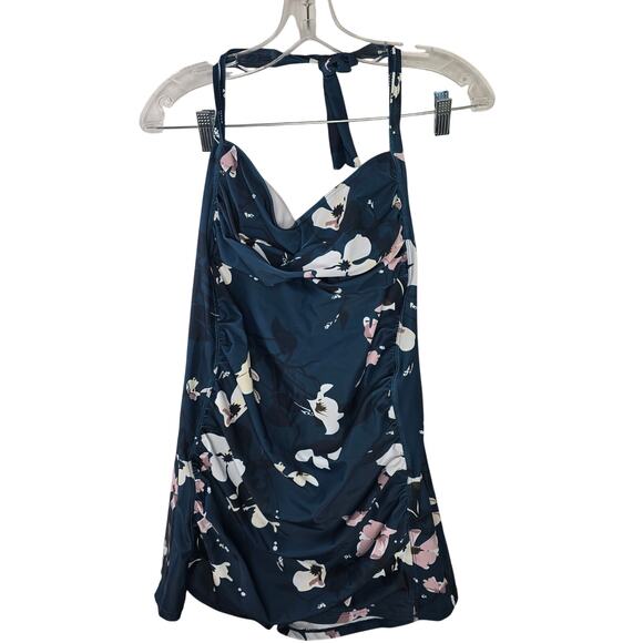 Sea Fancy Green Floral Halter Style One-piece Swimsuit Modest Size  XXL NWT - Picture 1 of 6
